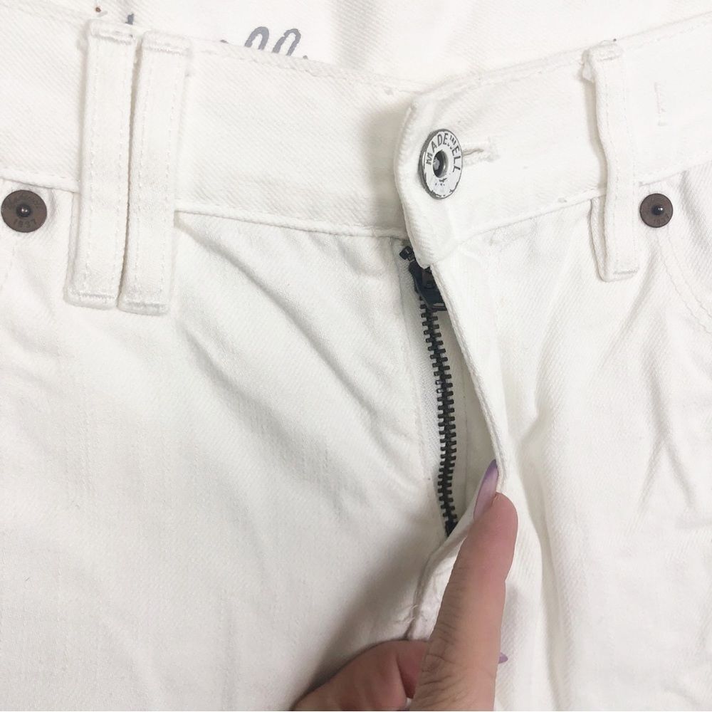 MADEWELL | White Denim Mid-Rise Cut Off Jean Shorts Women’s Size 26 (2) - Picture 4 of 7
